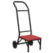 A black and red Flash Furniture stacking chair dolly.