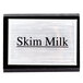 A white American Metalcraft wood sign with black and silver text that says "Skim Milk"