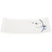A white rectangular Thunder Group melamine tray with a blue bamboo design.