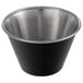 Choice 4 oz. Matte Black Stainless Steel Round Sauce Cup - 12/Pack Main Thumbnail 3