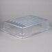 A Rubbermaid clear polycarbonate food storage box with a lid.