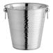 An Acopa stainless steel wine and champagne bucket with handles.