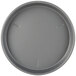 A grey round Chicago Metallic Deep Dish Pizza Pan with a white background.