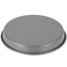 A grey round Chicago Metallic Deep Dish Pizza Pan on a white background.