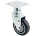 A set of black and metal Vulcan adjustable swivel casters.