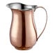 An Acopa satin copper stainless steel pitcher with a handle.