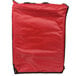 An American Metalcraft red pizza delivery bag with black straps and zippers.
