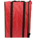 An American Metalcraft red and black insulated pizza delivery bag with rack.