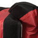 A red and black American Metalcraft pizza delivery bag with a black fabric interior.