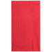 A red Hoffmaster paper dinner napkin with a white border.