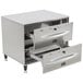 A stainless steel APW Wyott drawer warmer with two drawers.
