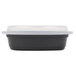 Pactiv Newspring OC08B 8 oz. Black 5 3/4" x 4" x 1 1/2" VERSAtainer Oval Microwavable Container With Lid - 150/Case Main Thumbnail 5