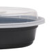 Pactiv Newspring OC08B 8 oz. Black 5 3/4" x 4" x 1 1/2" VERSAtainer Oval Microwavable Container With Lid - 150/Case Main Thumbnail 6