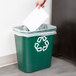 Rubbermaid FG295606GRN 28 Qt. / 7 Gallon Green Recycling Rectangular ...