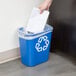 Rubbermaid FG295573BLUE 13 Qt. / 3.25 Gallon Blue Recycling Rectangular Wastebasket Main Thumbnail 1