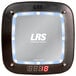 A black LRS guest transmitter with a digital clock screen showing the time.