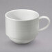A Oneida bright white porcelain cup with a handle.