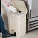 Lavex Janitorial 72 Qt. / 18 Gallon Beige Rectangular Step-On Trash Can Main Thumbnail 1