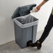 Lavex Janitorial 48 Qt. / 12 Gallon Gray Rectangular Step-On Trash Can Main Thumbnail 1