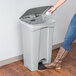 Lavex Janitorial 92 Qt. / 23 Gallon Gray Rectangular Step-On Trash Can Main Thumbnail 1