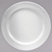 A Oneida cream white china plate with a swirl design.