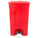 Lavex Janitorial 92 Qt. / 23 Gallon Red Rectangular Step-On Trash Can Main Thumbnail 3