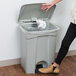 Lavex Janitorial 72 Qt. / 18 Gallon Gray Rectangular Step-On Trash Can Main Thumbnail 1