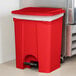 Lavex Janitorial 72 Qt. / 18 Gallon Red Rectangular Step-On Trash Can Main Thumbnail 1