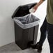Lavex Janitorial 48 Qt. / 12 Gallon Black Rectangular Step-On Trash Can Main Thumbnail 1