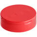 A red round dual-flapper spice lid with 7 holes.