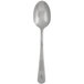 A Mercer Culinary stainless steel plating spoon with a solid bowl and a handle on a white background.