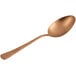 A close-up of a Mercer Culinary rose gold plating spoon.
