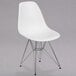 Flash Furniture FH-130-CPP1-WH-GG Elon Series White Plastic Accent Side Chair with Chrome Base Main Thumbnail 1