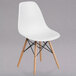 Flash Furniture FH-130-DPP-WH-GG Elon Series White Plastic Accent Side Chair with Wood Base Main Thumbnail 1
