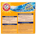 A close up of a box of Arm & Hammer Fresh Scent Powder Laundry Detergent Plus OxiClean with a label.