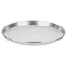An American Metalcraft aluminum deep dish pizza pan with a white surface.