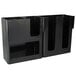A black plastic Choice countertop organizer with 6 sections.