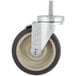 A metal wheel with a metal screw for a Beverage-Air 5" swivel stem caster.