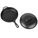 A Lodge cast iron grill pan with a black lid.