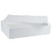 A white styrofoam box with a white plastic lid.