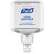 A clear Purell hand sanitizer refill container with a white and blue label.