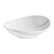 An Acopa bright white porcelain bowl with a curved edge.