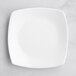 Acopa 8" Bright White Square Porcelain Coupe Plate - 24/Case Main Thumbnail 3