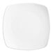 An Acopa bright white square porcelain coupe plate.