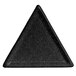A black triangle G.E.T. Enterprises buffet platter with speckled specks.