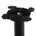 A black metal Lancaster Table & Seating column table base with a bolt on top.