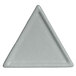 A white triangle-shaped G.E.T. Enterprises Bugambilia steel resin-coated aluminum buffet platter.