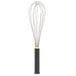 A Matfer Bourgeat stainless steel wire whisk with a black Exoglass handle.