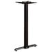 A black Lancaster Table & Seating bar height table base column.