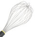 A Matfer Bourgeat wire whisk with a black Exoglass handle and yellow accents.